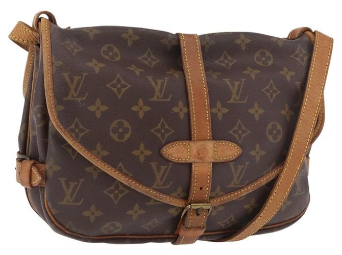 LOUIS VUITTON Bolsa de Ombro Monogram Saumur 30 M42256 LV Auth hk3872