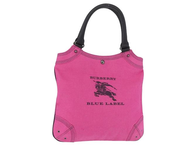 BURBERRY Blue Label Handtasche Canvas Rosa Authentisch 187361A Pink