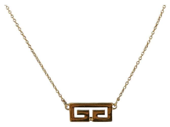 GIVENCHY Halskette Metall Gold Auth SW2362 Golden