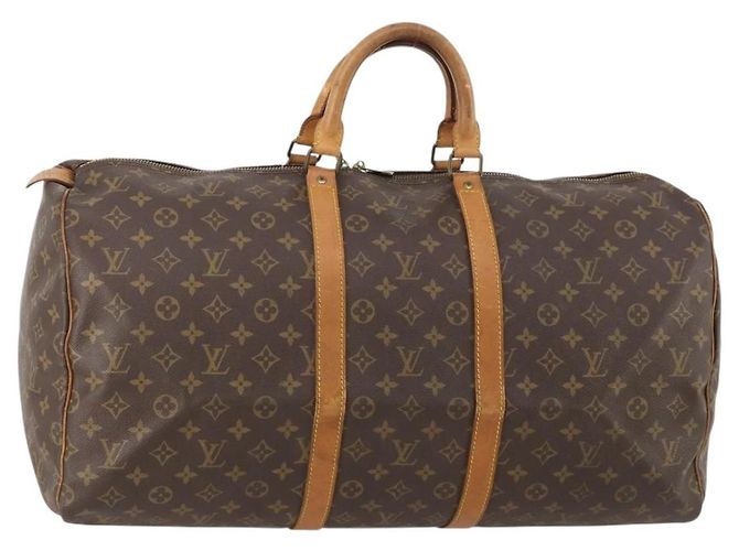 LOUIS VUITTON Monogram Keepall 55 Boston Bag M41424 LV Auth 187063 Monogramme