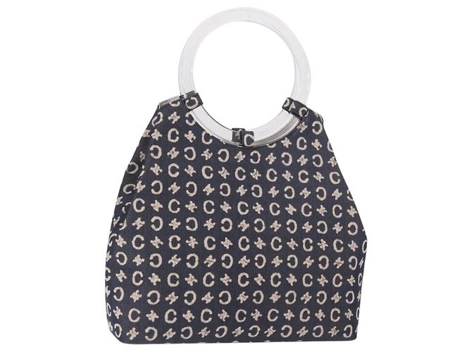 Céline Borsa CELINE C Macadam Canvas Navy Auth 187648V Blu navy