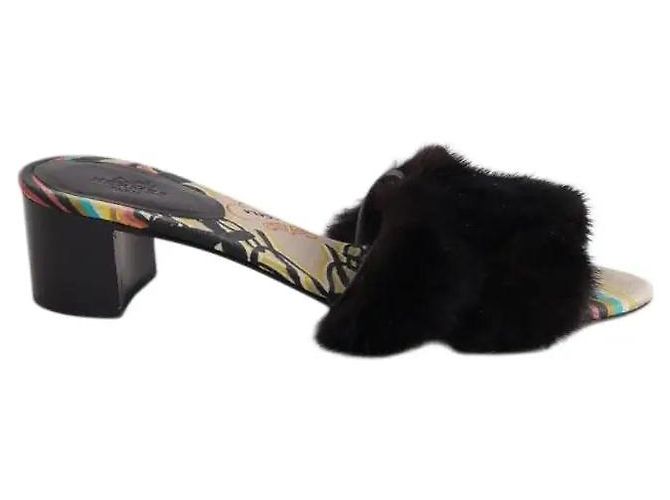 Hermès Black mules