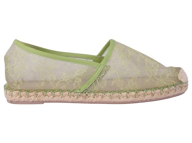 Valentino Garavani Espadrilles basse Valentino in rete e pizzo verde