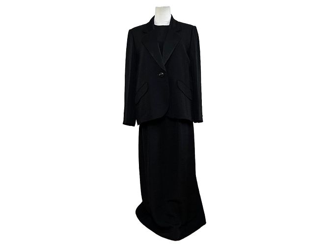 Vintage Givenchy Tailored Two Piece Suit Black L