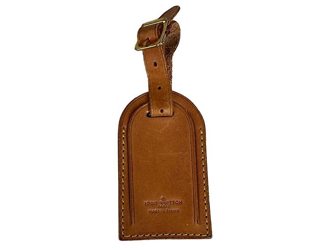 Vintage Louis Vuitton Leder Kofferanhänger Tan Gold Kamel