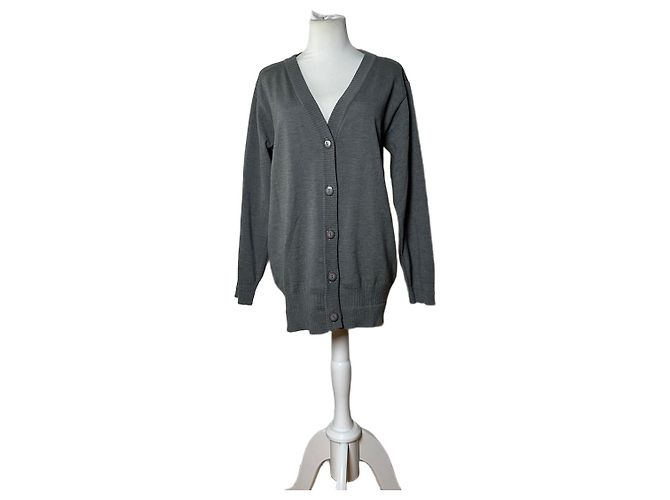 Chloé Vintage Chloe Baumwoll-Cardigan Grau L