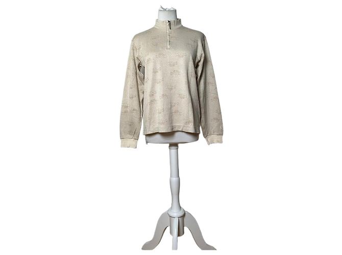 Clare Vintage Chloé Logo Print Sweatshirt Cream M Beige