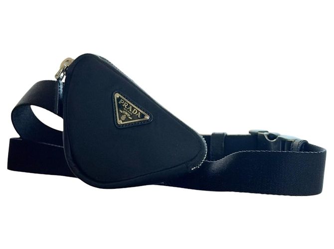 Prada Re-Nylon Triangle Pouch Belt Bag Black