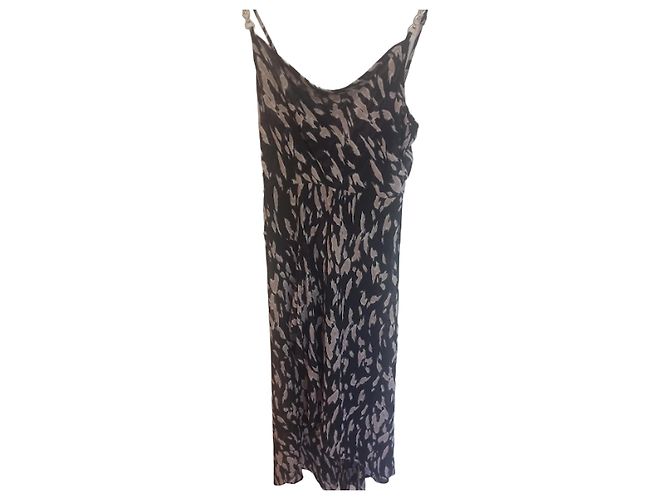 Morganne Bello Morgan Maxikleid mit Animalprint Schwarz Beige