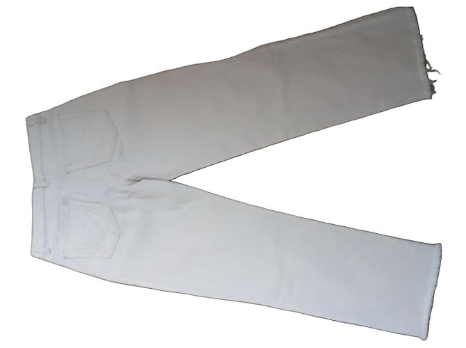 Mango Weiße Straight-Leg Jeans