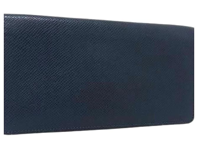 Louis Vuitton Ocean Leather Bi-fold Bill Wallet Blue