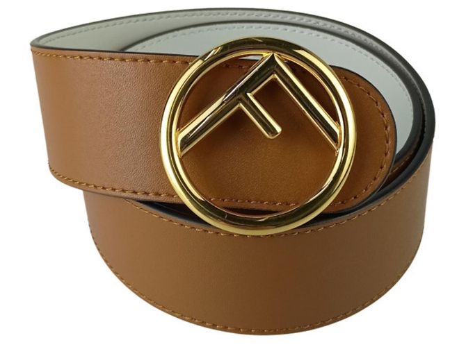 Fendi Brown Leather Reversible Women's Belt