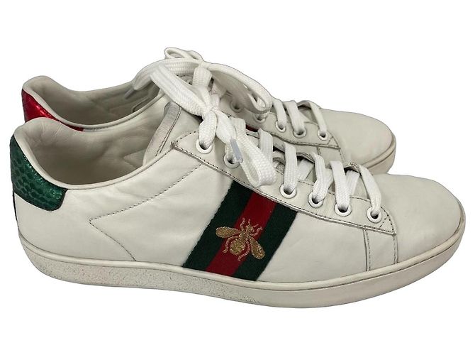 Gucci Ace Bee Sneaker Weiß Leder Rot Grün