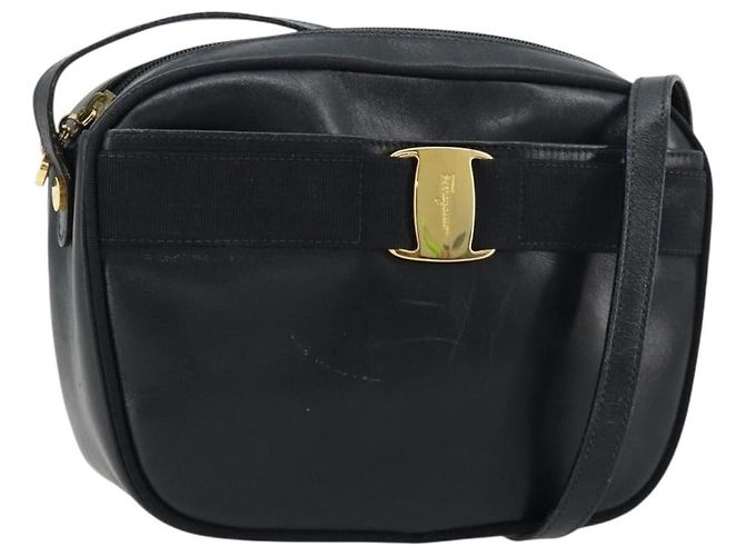 Salvatore Ferragamo Vala Leather Blu navy