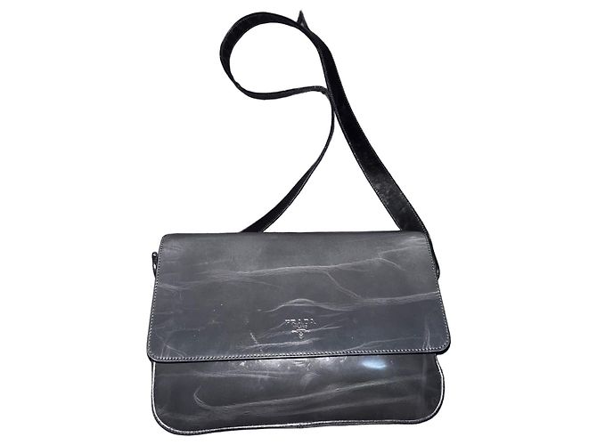 Jacquard Borsa a spalla Prada in pelle Nero Grigio