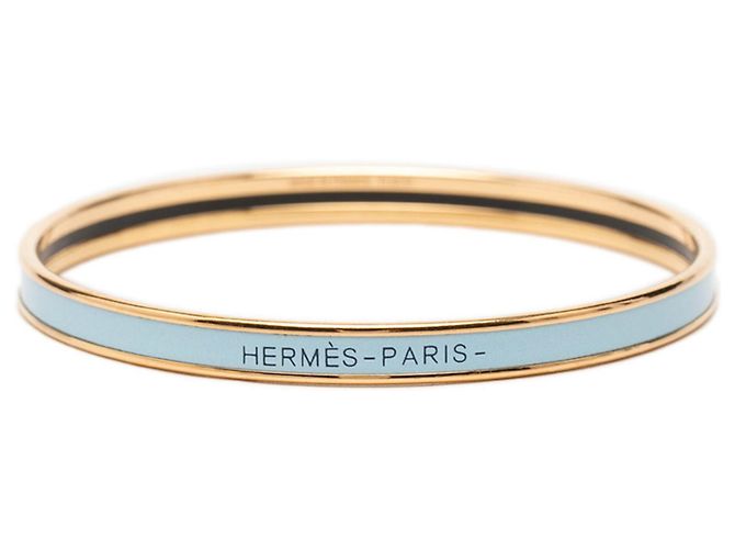 Hermès Pulseira charm em esmalte Hermes Uni XS Azul Dourado