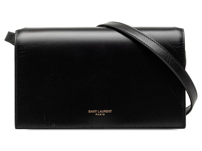 Borsa a tracolla in pelle nera Saint Laurent Nero