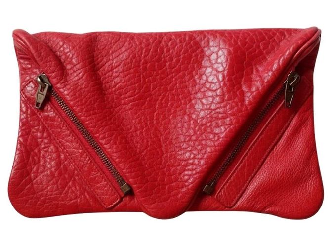 Alexander Wang Clutch de cuero rojo Roja