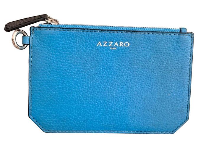 Clutch Azzaro de cuero azul