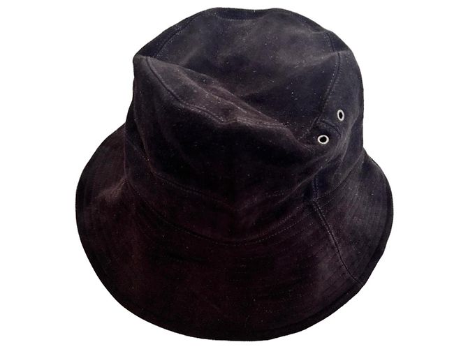 Christian Dior Black Suede Bucket Hat