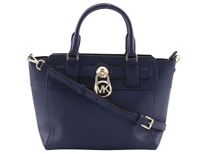 Bolsa 2 em 1 de couro Hamilton da Michael Kors Azul Azul marinho