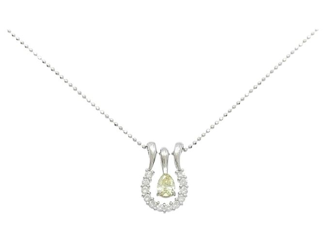 Autre Marque PT900 PT850 Diamant 2way Halskette Silber