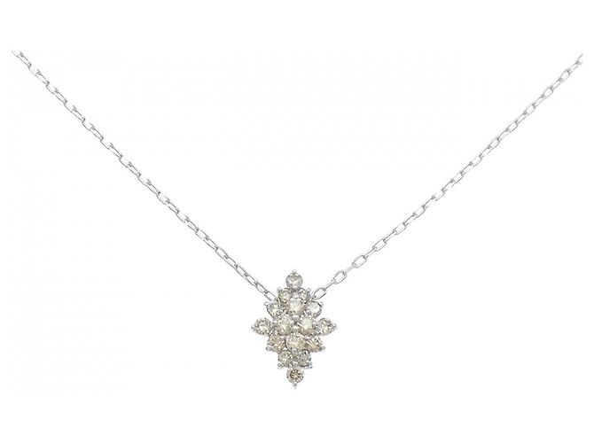 Autre Marque Colar de platina e diamantes Prata