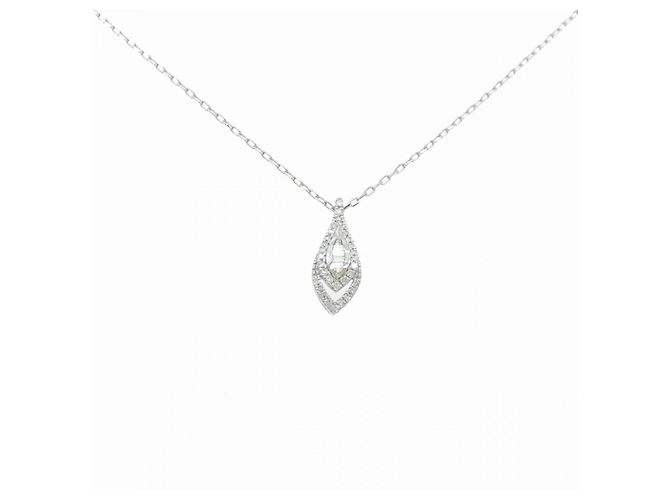 Autre Marque Platin-Diamant-Halskette Silber