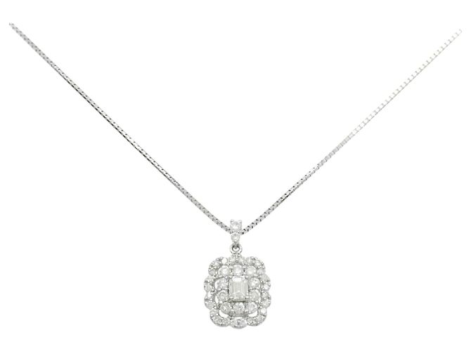 Autre Marque Collana in platino e diamanti Argento