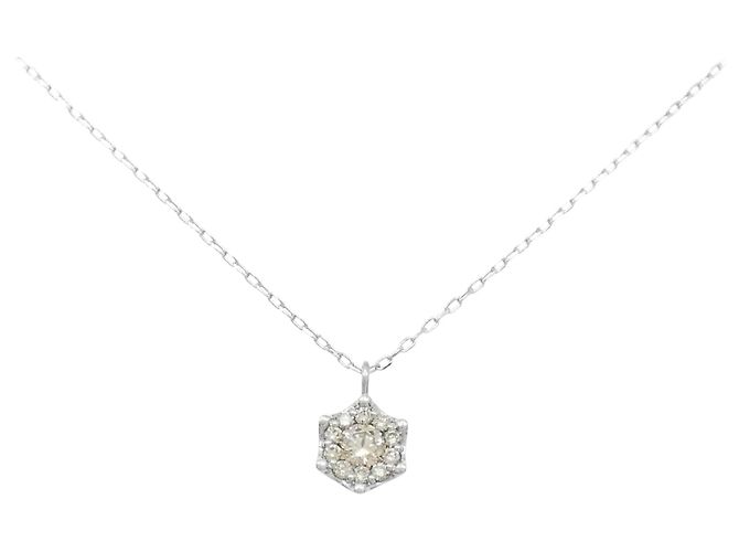 Autre Marque Platin-Diamant-Halskette Silber