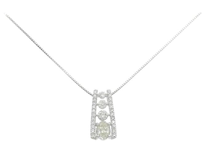 Autre Marque Collar de Diamante Pt900 Pt850 Plata