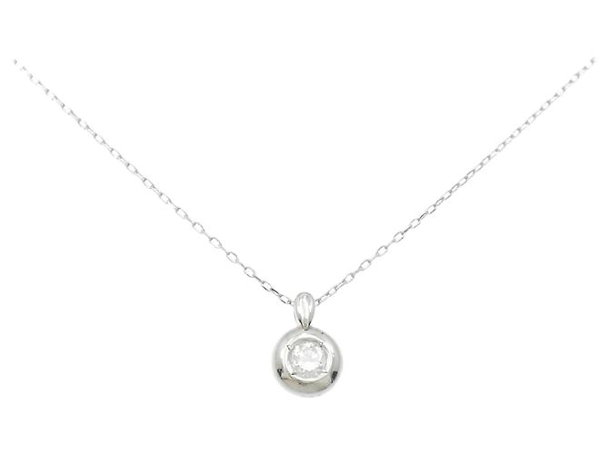 Autre Marque Platin-Diamant-Halskette Silber