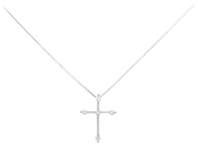 Autre Marque Collana con Croce in Diamanti Au750 D'oro