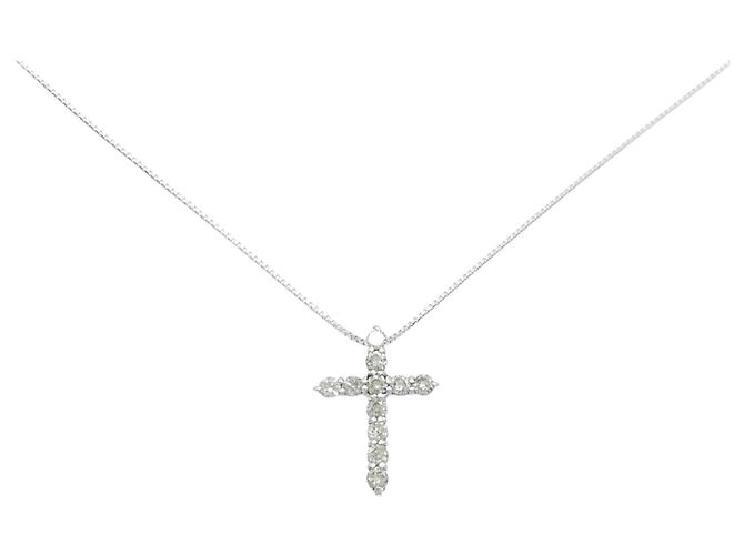 Autre Marque Au750 Cross Diamond Halskette