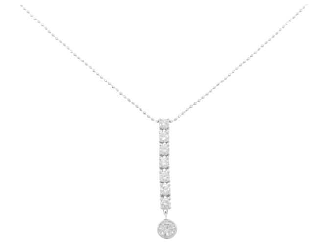 Autre Marque Collar de oro blanco Au750 y diamantes Plata