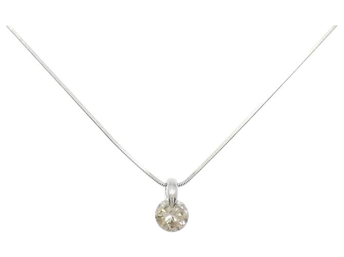 Autre Marque Diamant Halskette Pt900 Pt850 Silber