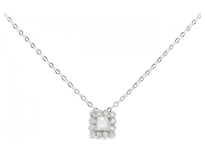 Autre Marque Colar de ouro branco 750 e diamantes Prata