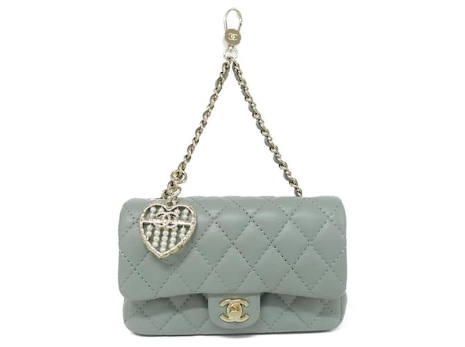 Classique Bijou de sac en agneau Chanel Vert 