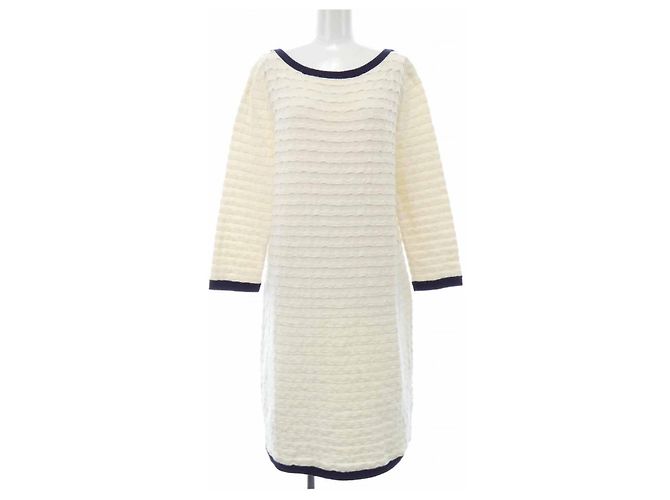 Timeless Chanel Kleid aus Kaschmirmischung Beige Marineblau