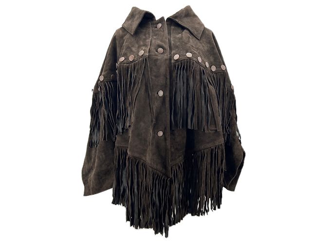 Isabel Marant Pour H&M Giacca marrone con frange Lorena Saravia
