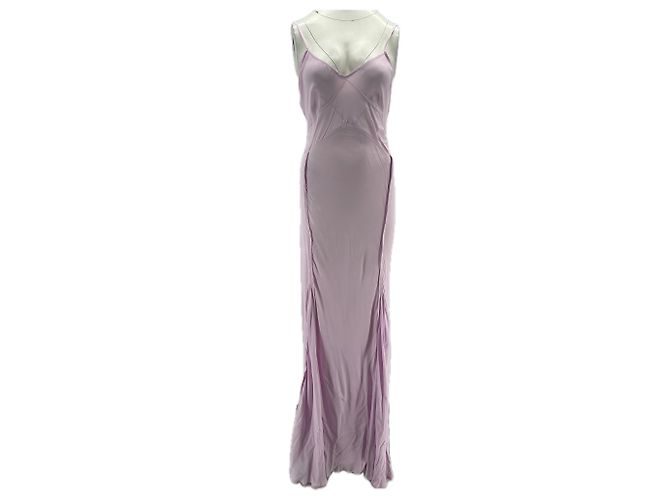 Victoria Beckham x Mango Lila Viscose Maxikleid