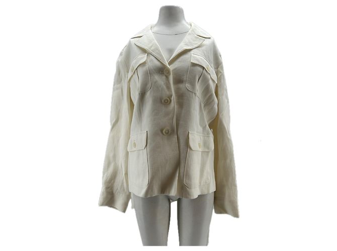 Autre Marque Weiße Jacke mit Gürtel