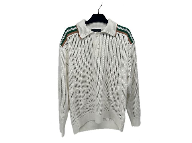 Lacoste Polo aus Lochstrick Weiß