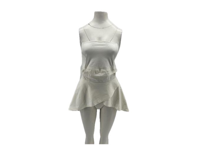 Autre Marque Top bustier con volant BITE bianco in cotone