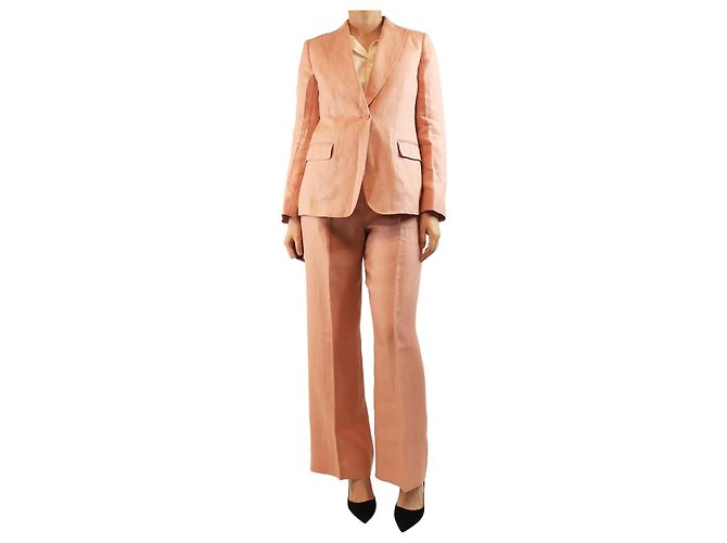 Weekend Max Mara Completo due pezzi in lino rosa - taglia UK 8