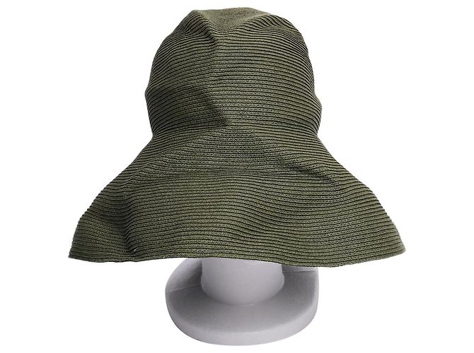 Autre Marque Cappello intrecciato verde
