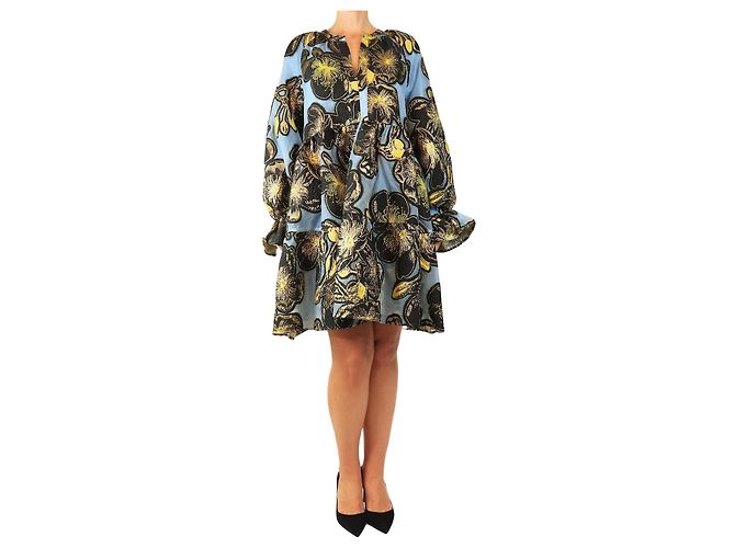 Autre Marque Blaues Ivana Organza-Minikleid - Größe M