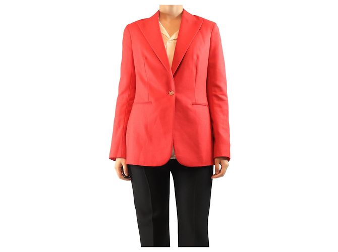 The row Red wool-blend blazer - size UK 12