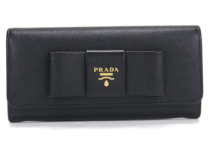 Portafoglio lungo bi-fold Prada Nero
