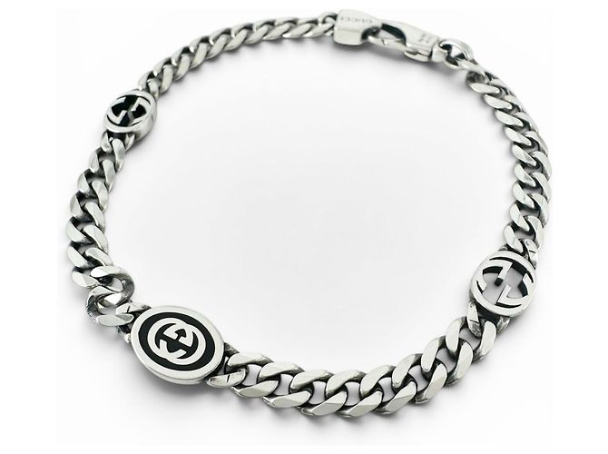 Bracciale con charm Interlocking G Gucci Argento 